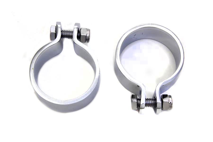 Chrome 1-7/8 Inch Heavy Muffler Body And End Clamp Set For Harley Davidson By V-Twin