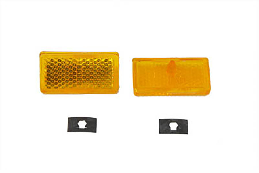 Front Amber Reflector Set fits Harley Davidson