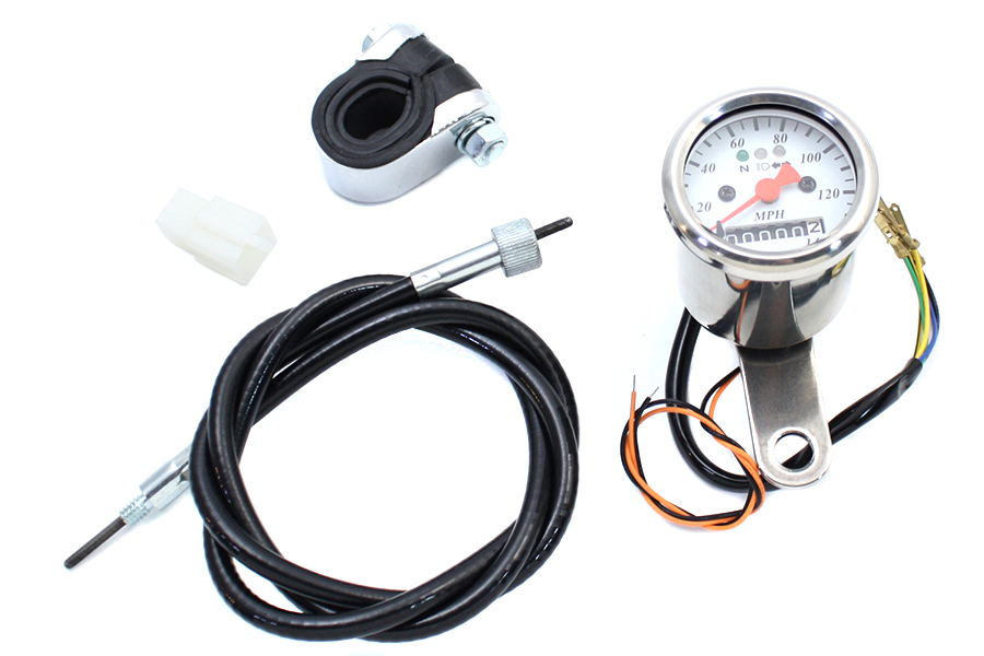 V-Twin Beck Red Face Speedometer – 2240:60 Ratio – Fits Harley Shovelhead Evolution – Taiwan