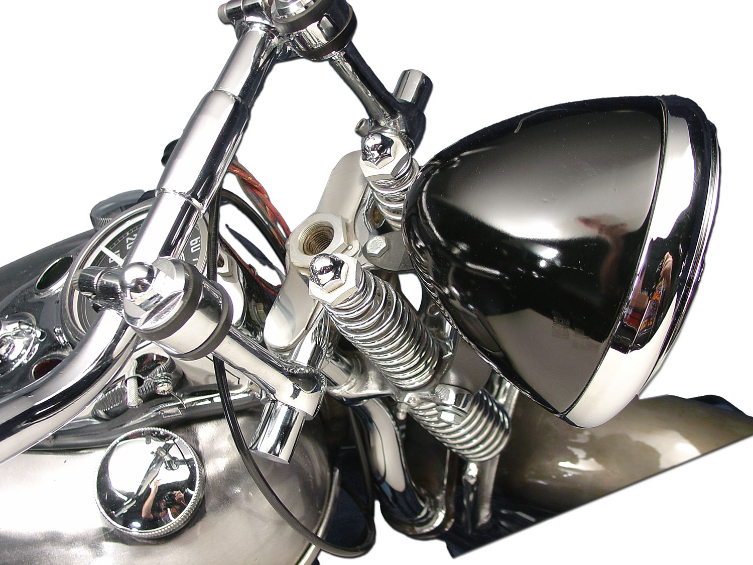 Spring Fork Top Triple Tree Inline Chrome fits Harley Davidson - Picture 2 of 2
