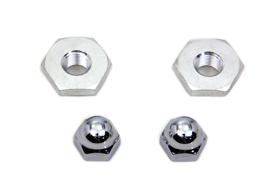 Cadmium Acorn Nut and Retainer Kit fits Harley Davidson - Picture 2 of 4