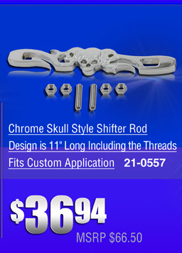 21-0557 chrome skull style shifter rod