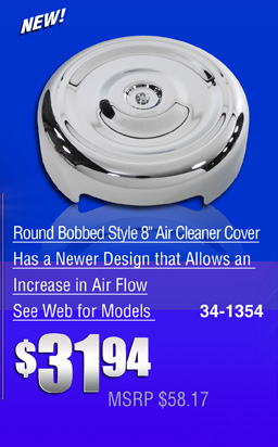 34-1354 round bobbed style 8" air cleaner cover