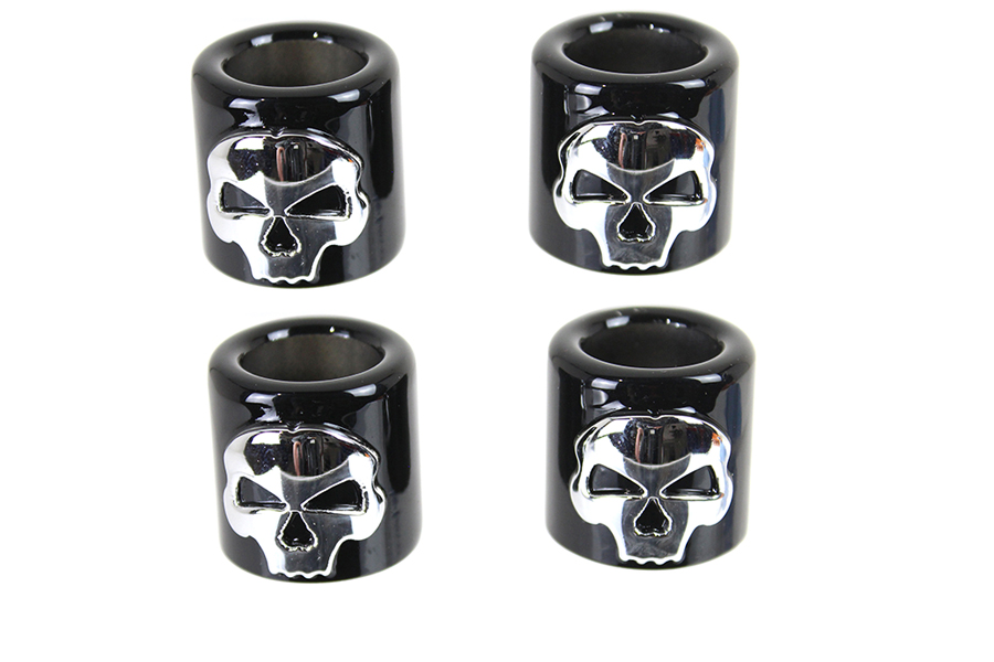 Pushrod Cover Cup Set Black with Chrome Design fits Harley Davidson Pushrod Cover Cup Set Black with Chrome Design fits Harley Davidson