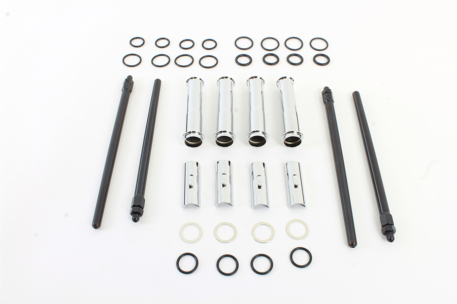 M8 Quick Install Pushrod and Cover Kit Chrome