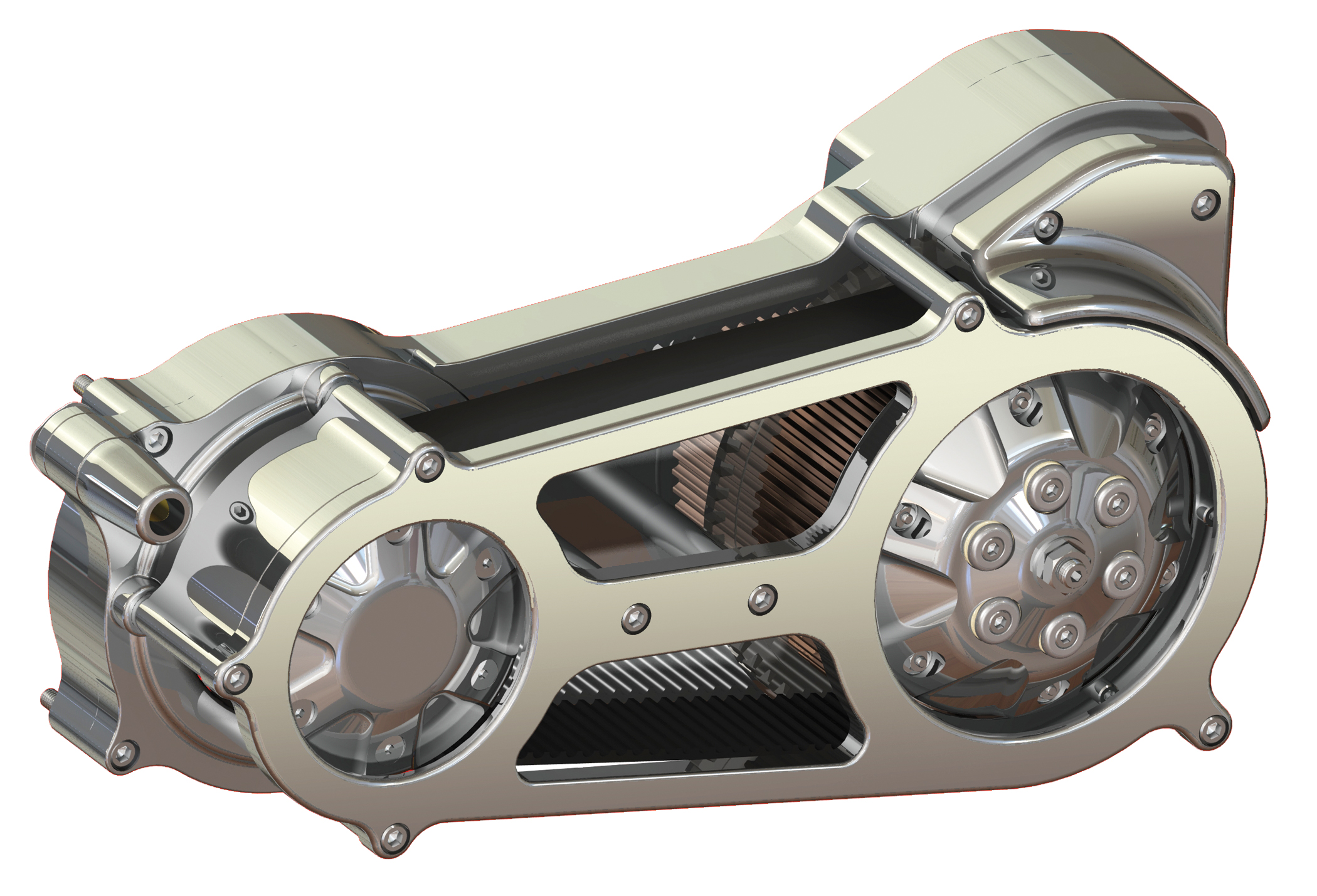 Ultima 2" Bagger Primary Belt Drive Assembly Polished