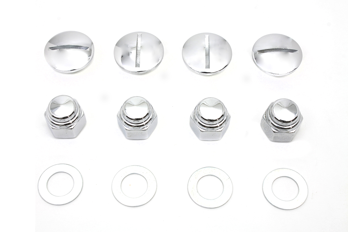 Rocker Arm Slotted Chrome Cover Plug Kit