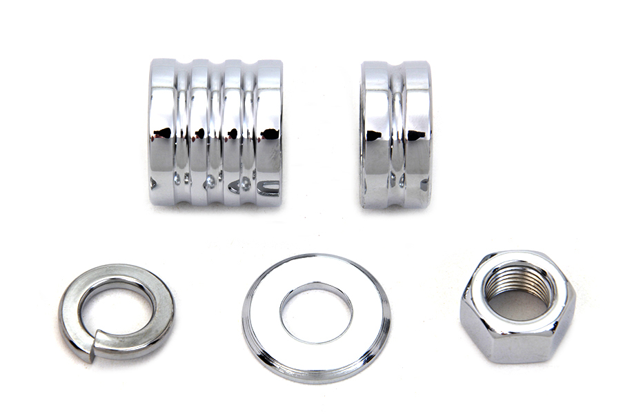 Front Axle Spacer Kit Groove Style Chrome