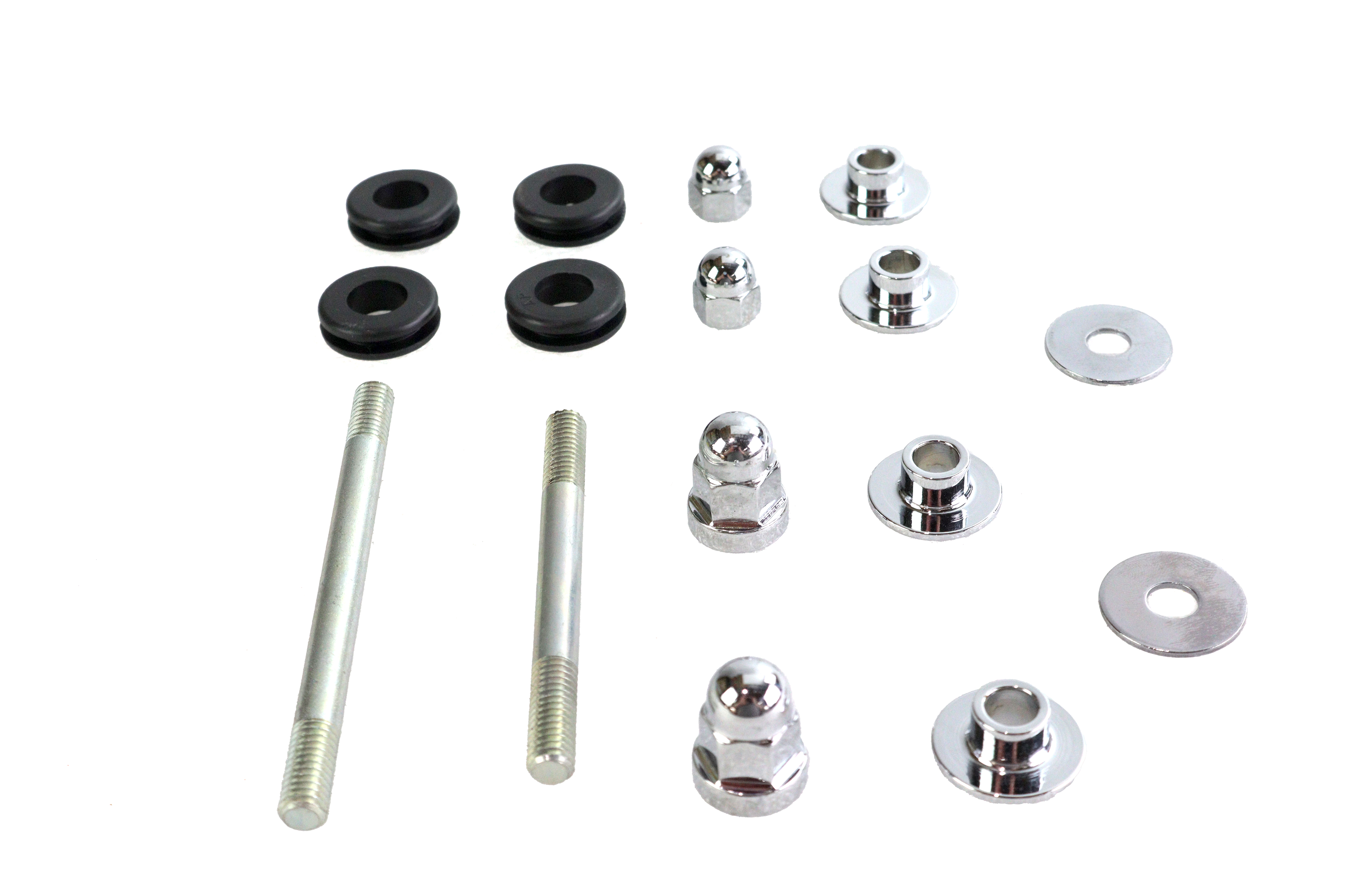 Gas Tank Mount Kit Chrome Acorn Type
