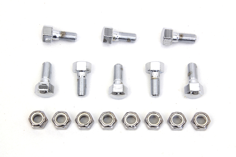 Rear Brake Drum Bolt and Nut Kit Chrome