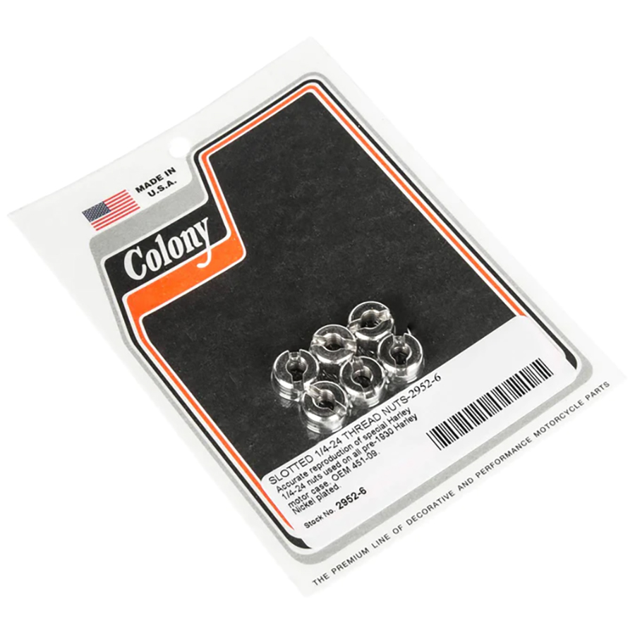 Slotted 1/4"- 24 Thread Nut