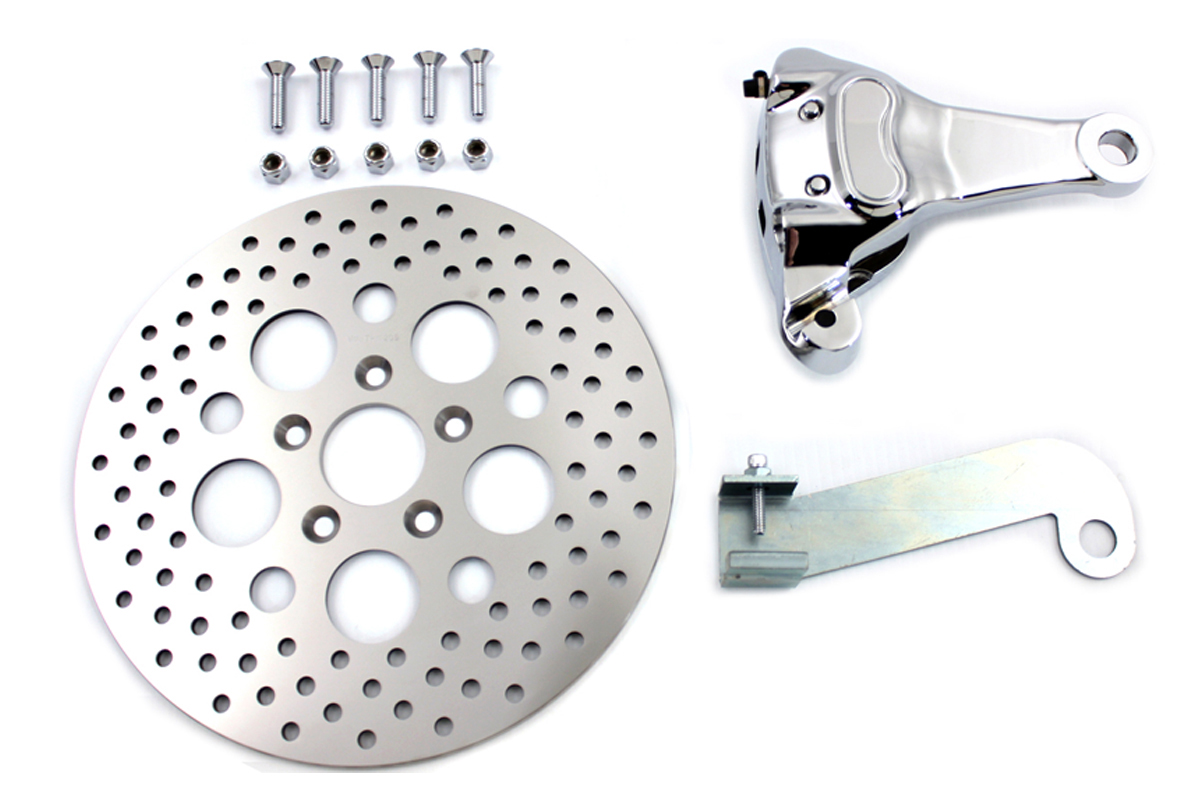 Chrome Rear 4 Piston Caliper and 11-1/2" Disc Kit