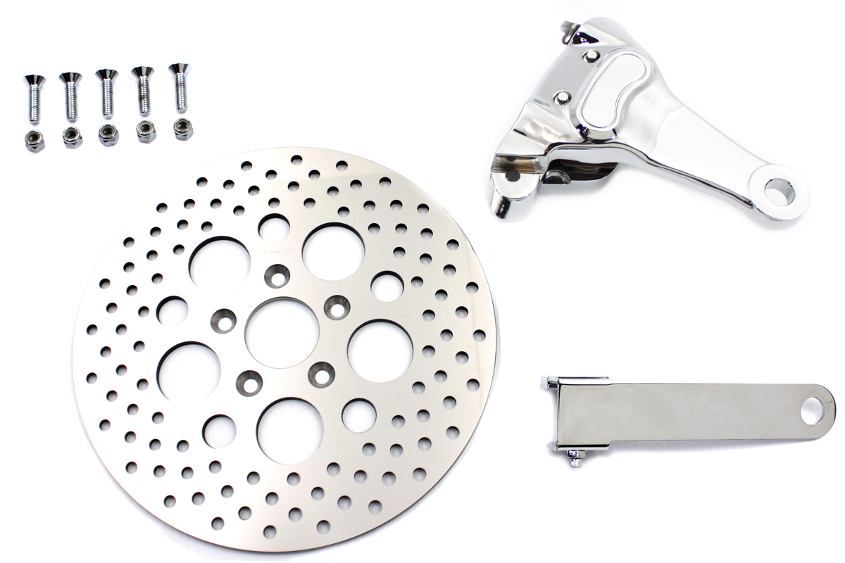 Chrome Rear 4 Piston Caliper and 11-1/2" Disc Kit