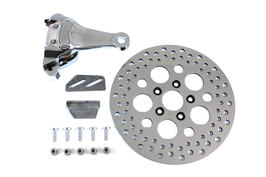 Chrome Rear 4 Piston Caliper and 11-1/2" Disc Kit