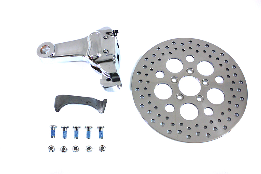 Chrome Rear 4 Piston Caliper and 11-1/2" Disc Kit