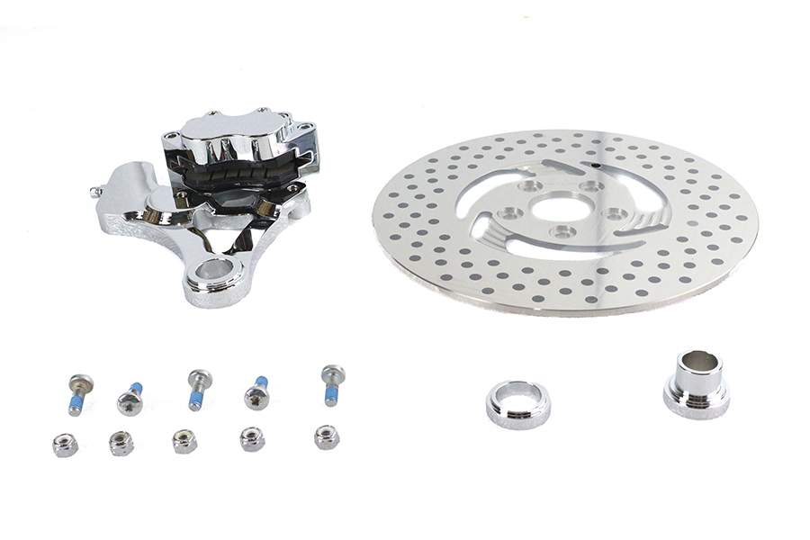 Chrome Rear 4 Piston Caliper and 11-1/2" Disc Kit