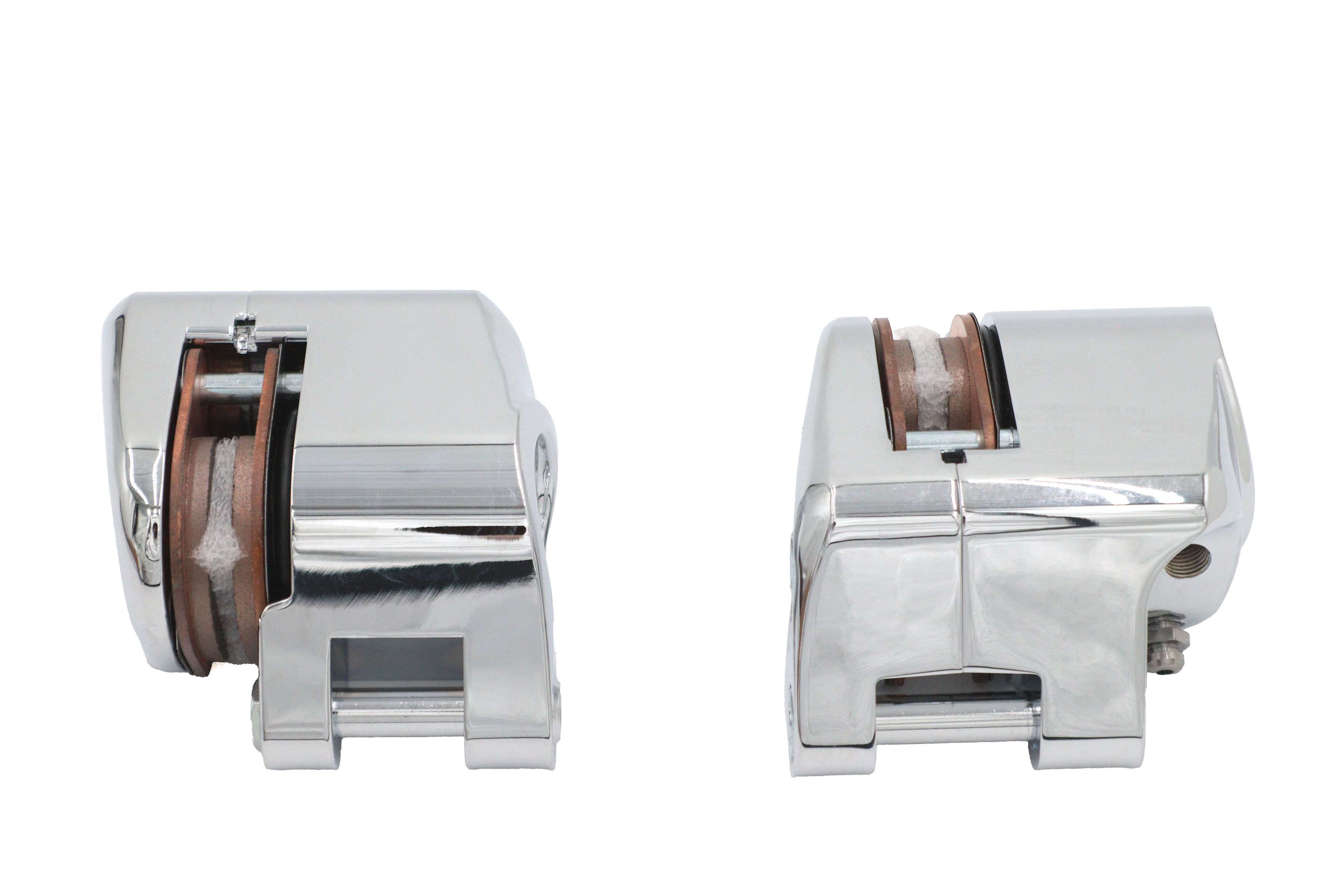 Chrome 1-Piston Front Brake Caliper Set