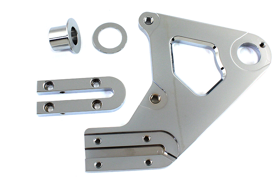 Chrome Left Side Rear Brake Caliper Bracket