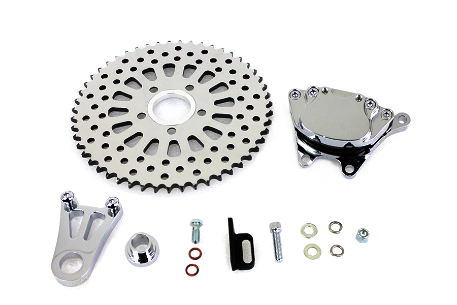 Chrome Rear 4 Piston Caliper and 10" Disc Sprocket
