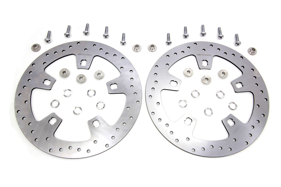 Duro 11.8" Drilled Front Brake Disc Set Stainless Steel