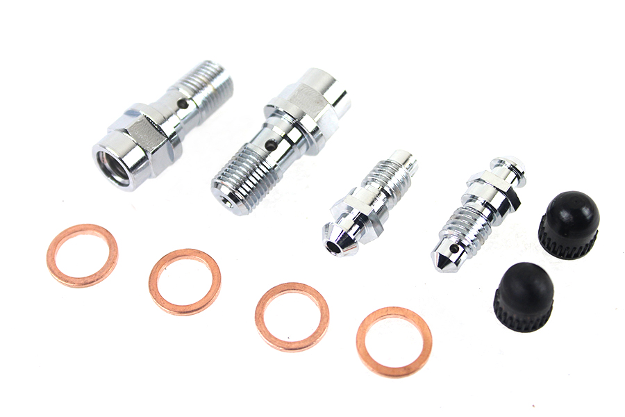 FLT Front Caliper Bleeder Screw Kit Chrome