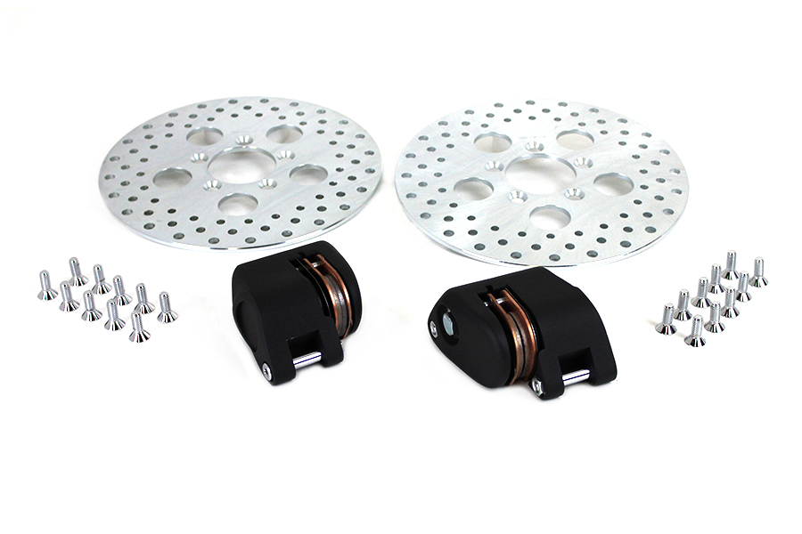 Front Dual Disc Caliper and 10" Disc Kit Black