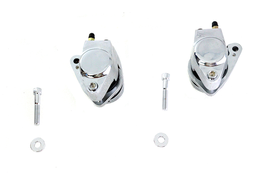 Chrome Front 1 Piston Caliper Set with Brake Pads