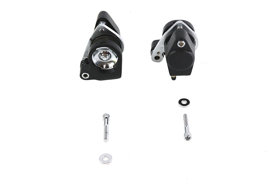 Front 1 Piston Caliper Set with Brake Pads Black