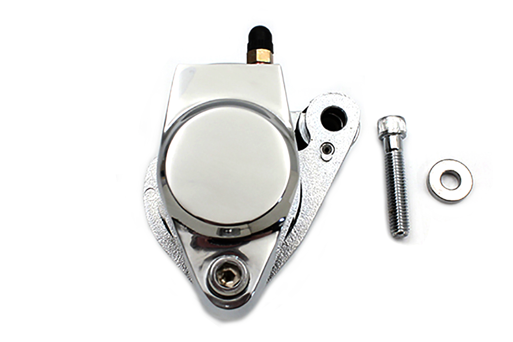 Chrome Front 1 Piston Right Side Caliper with Brake Pads