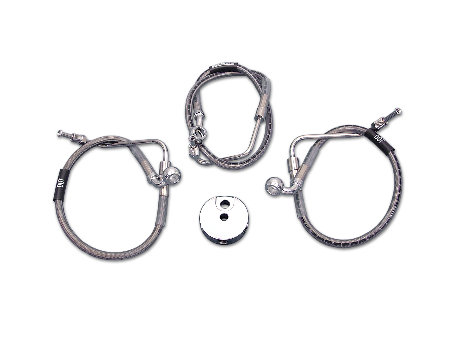 Stainless Steel Front Brake Hoses 25-1/4" and 16-1/8"