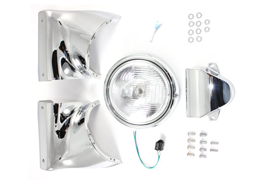 7" Headlamp Chrome Cowl Set V-Twin 24-0251 
