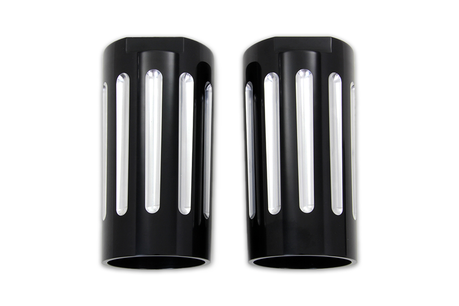 Black Fork Slider Cover Set with Chrome Strip
