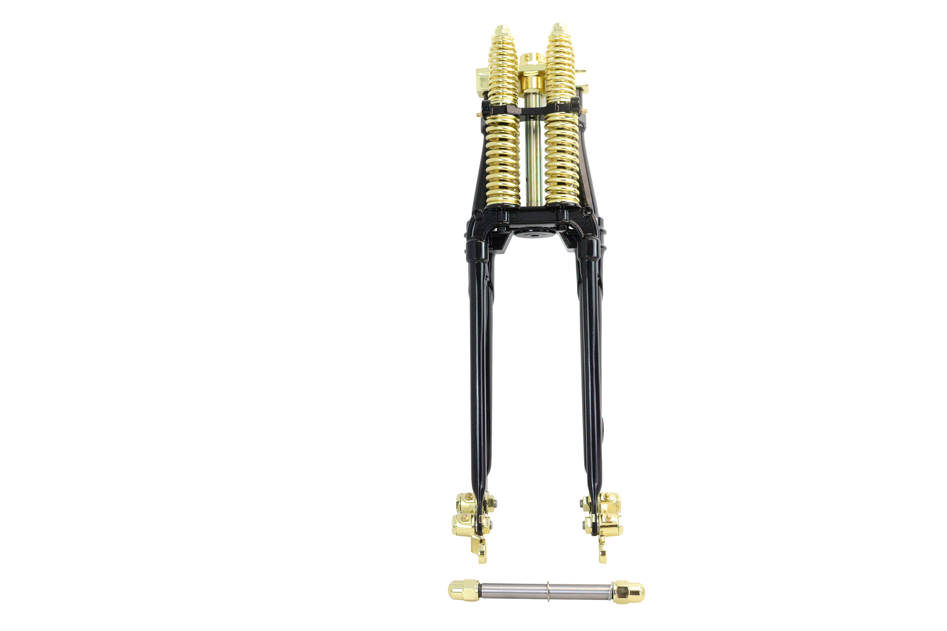 18" Spring Fork Kit Black with Brass Accents