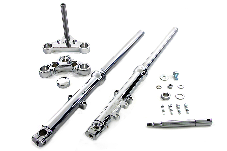 39mm Fork Assembly Chrome Single Disc with Chrome Sliders