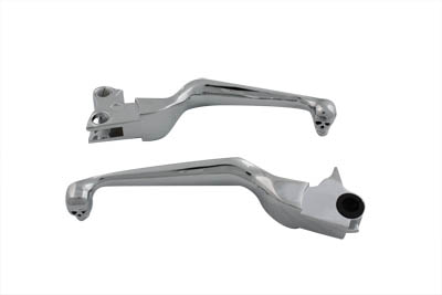 Chrome Contour Hand Lever Set with Skull Ends