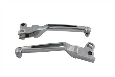 Chrome Hand Lever Set with Skull Ends