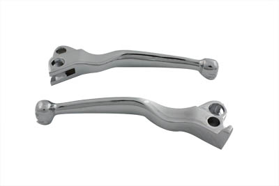 Chrome Contour Hand Lever Set with Skull Ends