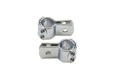 Chrome 1" Footpeg Mount Clamp Set