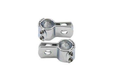 Chrome 1" Footpeg Mount Clamp Set
