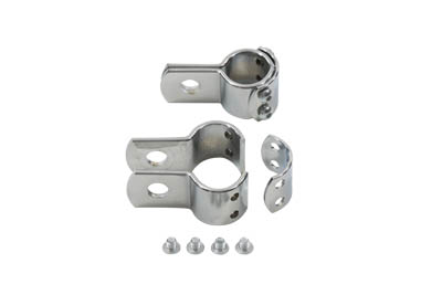 Chrome 1-1/8" Footpeg Mount Clamp Set