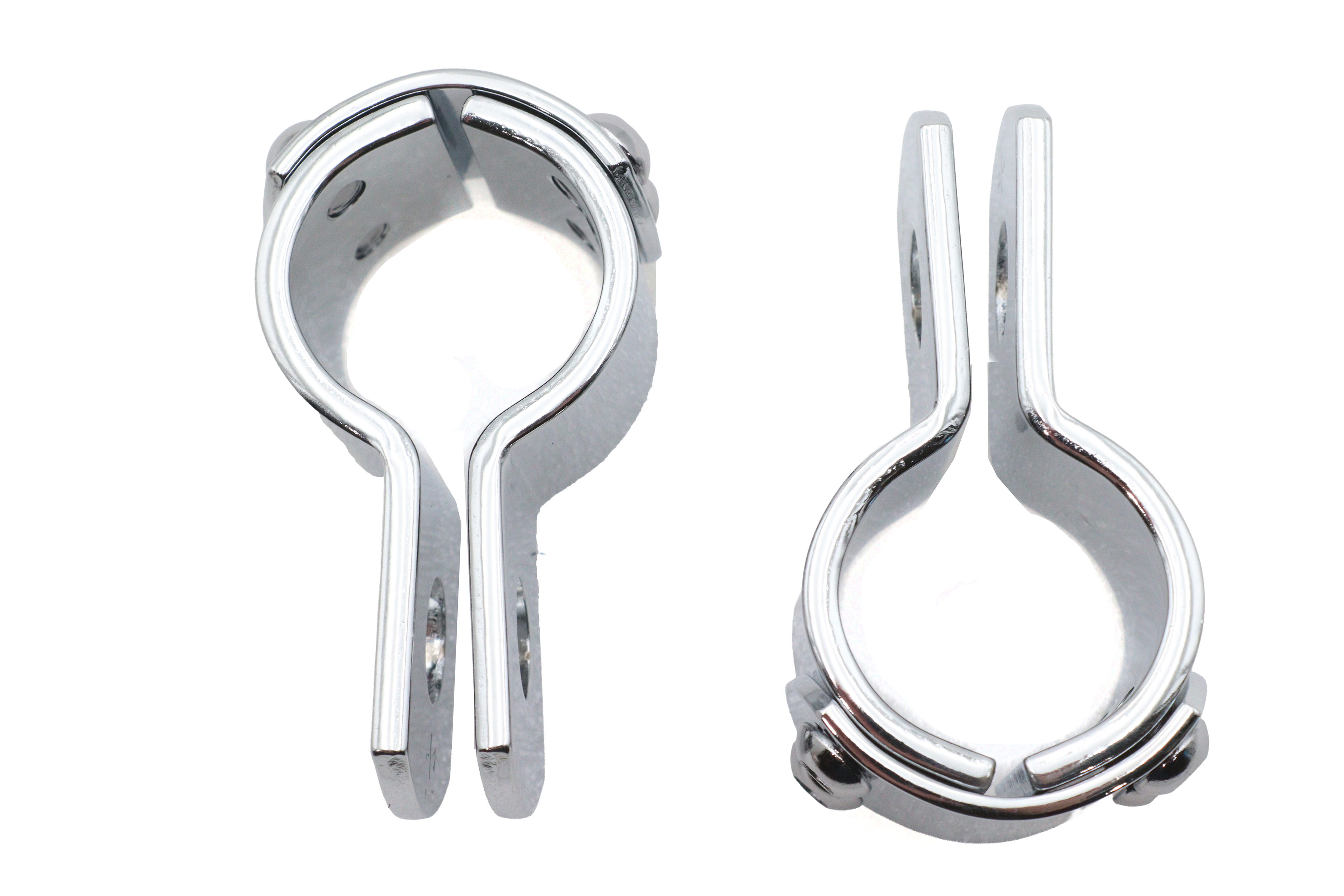 Chrome 1-1/4" Footpeg Mount Clamp Set