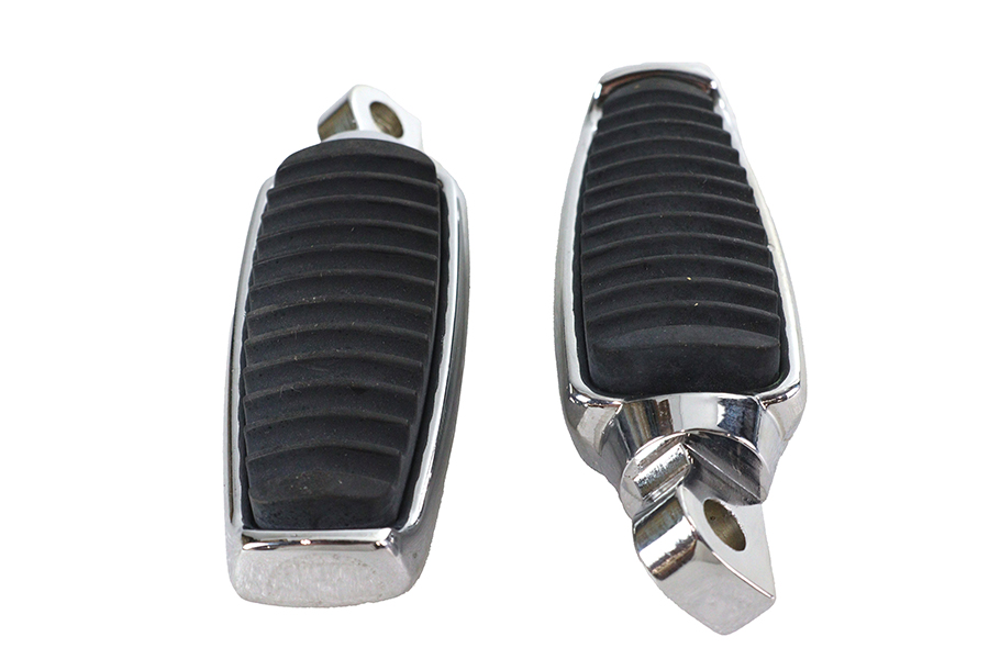 Chrome Footpeg Set with Rubber Inlay