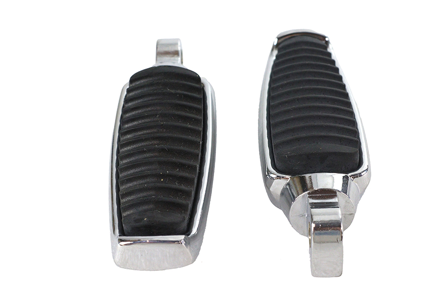 Chrome Footpeg Set with Rubber Inlay