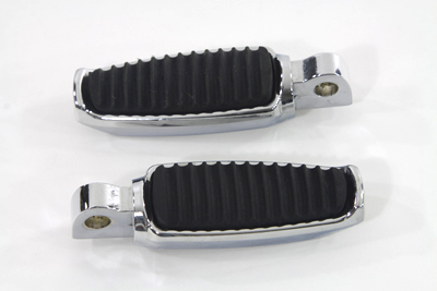 Chrome Footpeg Set with Rubber Inlay
