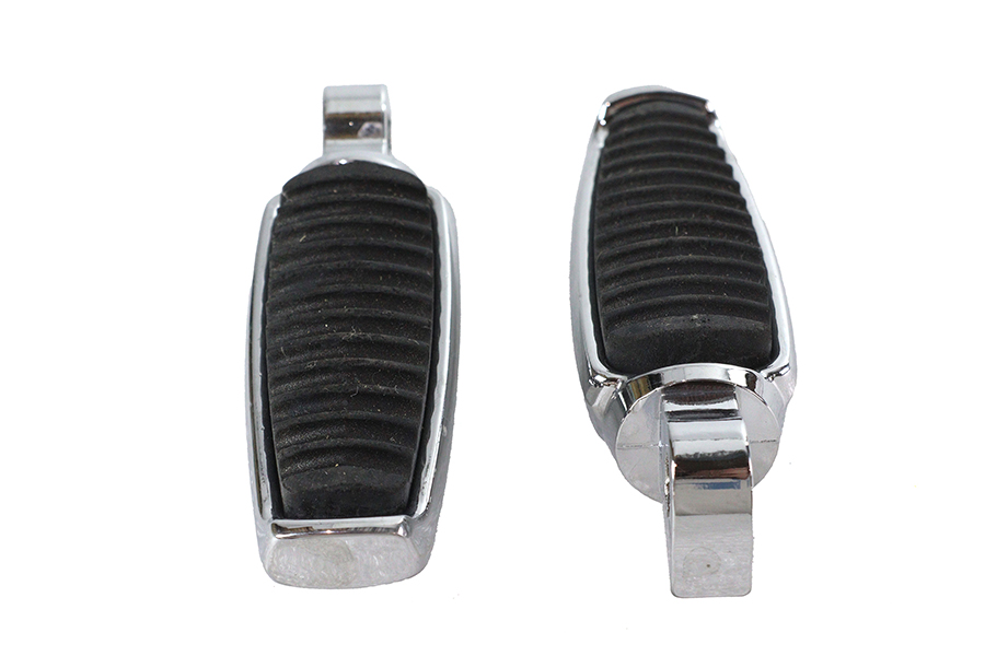 Chrome Footpeg Set with Rubber Inlay