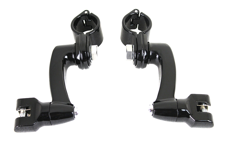 V-Twin Universal Motorcycle 1-1/4" Adjustable Highway Bar Footpeg Mount Set