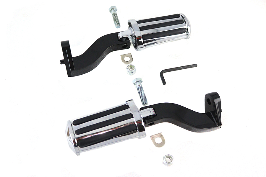 Rail Style Adjustable Footpeg Kit Black