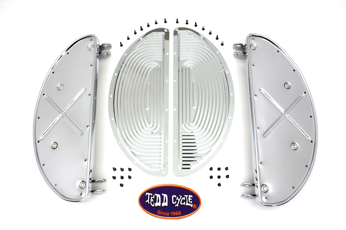 Chrome Driver Half Moon Footboard Set with Ribbed Insert
