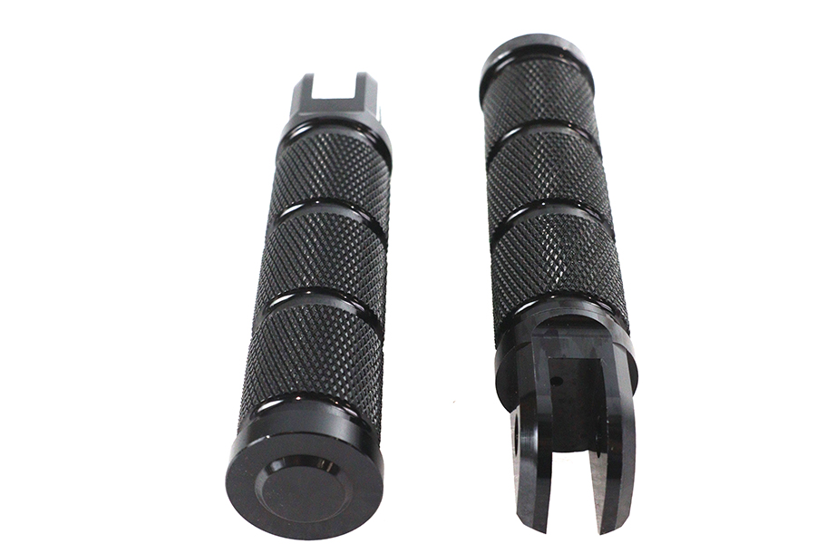 Black Retro Driver Footpeg Set