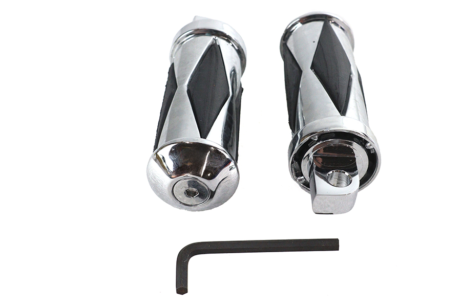 Chrome Diamond Style Large Footpeg Set